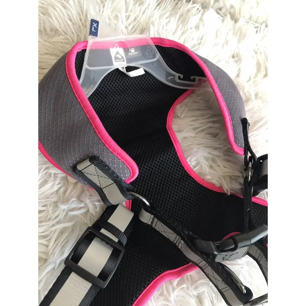 TOP PAW Comfort Dog Harness W Rainbow Reflective Material Pink Black Grey XLarge